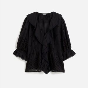 Madewell Pintucked Ruffled Puff Sleeve Top (BNWOT)